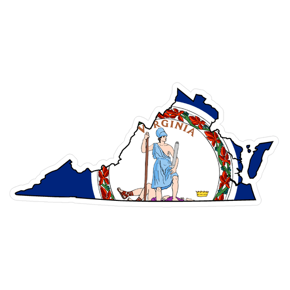 Virginia State (Q46) Shape Flag Vinyl Decal Sticker Car/Truck Laptop/Netbook Window