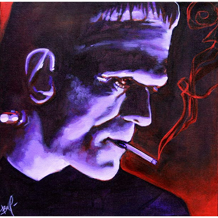 Franky by Mike Bell Frankenstein Monster Smoking Cigarette Canvas Giclee