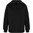 thumbnail image 4 of WTOBBY Women's Solid Color Cable Knit Hoodie, Drawstring Casual Pullover, Soft Fleece Lined Sweatshirt with Front Pocket for Hands Warming Comfort,Black L, 4 of 6