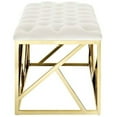 thumbnail image 2 of Modway Intersperse Tufted Velvet Polyester Bench in Gold and Ivory, 2 of 3