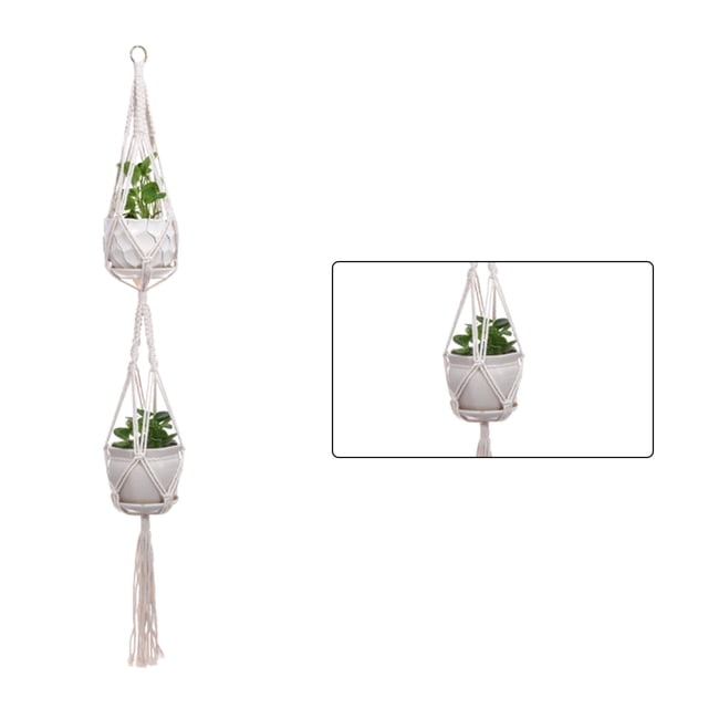 Toystoory Cestas colgantes 100 hechas a mano, soporte para plantas, macramé, colgador de plantas, maceta para colgar en la pared interior, soporte para Jardín y Patio No.28 Toystoory HA001777-28