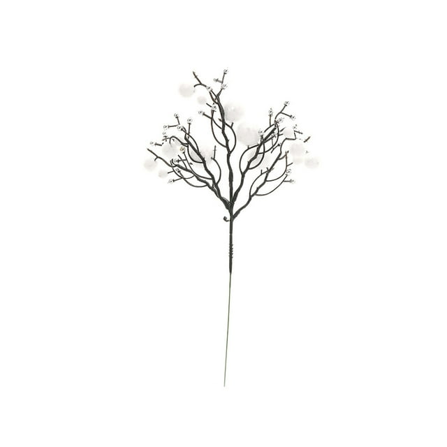 Injueey Navidad bayas artificiales pino cono flor rama salón pared ventana boda fiesta decoración adornos Kits de decoración para fiestas Blanco Injueey HA065241-01
