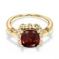 thumbnail image 3 of Gem Stone King 2.70 Ct Red Garnet White Created Sapphire 18K Yellow Gold Plated Silver Ring, 3 of 6