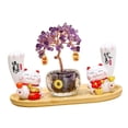 thumbnail image 2 of Figura de árbol de dinero de gato de la suerte, estatua de gato de dinero, artesanía de resina, adornos de escritorio para C, 2 of 8