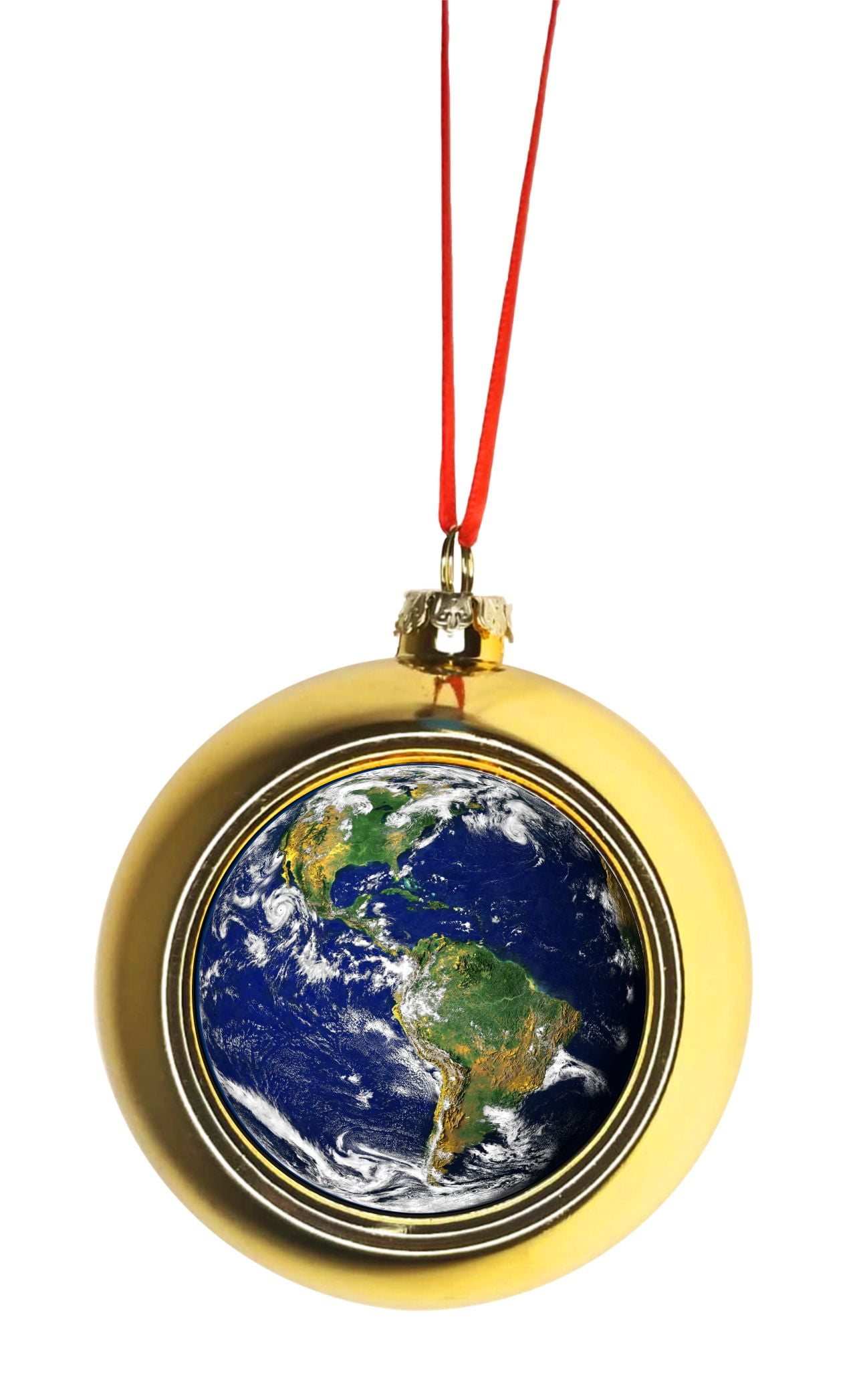Earth Globe Bauble Christmas Ornaments Gold Bauble Tree