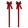 thumbnail image 2 of CoreLiving Christmas Card Holder Display and Hanging Wall Decor, Red Velvet Bow Photo Display for Xmas Home Party Door Window Seasonal Decoration, 2 of 6