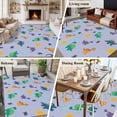 thumbnail image 6 of 8x10 Washable Area Rug, Green Dinosaur Non-Slip Extra Large Rectangle Rug for Living Room Bedroom, Cartoon Blue Animal Sun Cloud Purple Background Indoor Floor Mat for Home Decor, 6 of 9