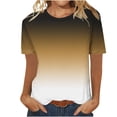 thumbnail image 7 of Ichuanyi Womens Summer Tops Trendy Gradient Color Print Short Sleeve Tshirts Shirts Crew Neck T Shirts Fashion, 7 of 7