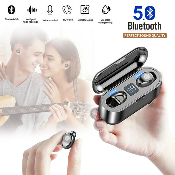 Wireless Earbuds Bluetooth 5.0 with 2000mAh Charging Case LED Battery Display 35H Playtime IPX7 Waterproof TWS Stereo Headphones in Ear Built in Mic Headset Deep Bass Hi-Fi Sound for Sport