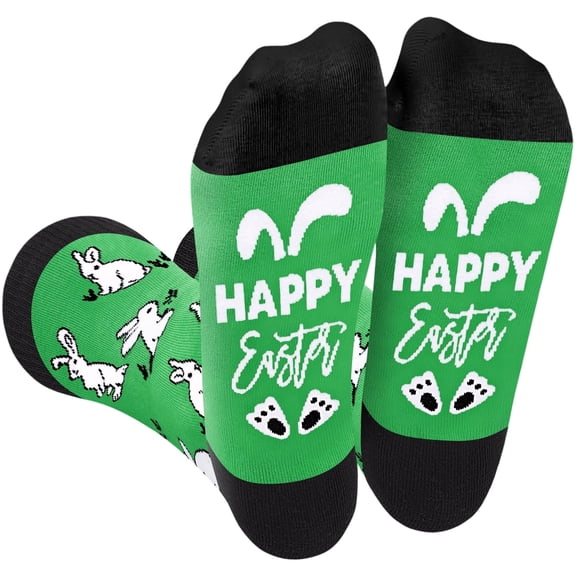 Funny Happy Easter Bunny Socks-Unique Gag Gifts for Men Women Teen Boys - Easter Valentines Christmas Birthday Gifts for Him Men Boyfriend Stocking Stuffer