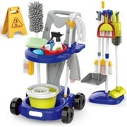 Toddler Cleaning Set,Kids Cleaning Toy Set, Detachable Kids Cleaning Set for Toddlers - Pretend Play Educational Cleaning Carts