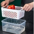 thumbnail image 7 of 3Pcs Refrigerator Crisper with Drainer Basket, Dingrich Storage Box Kitchen Supplies with Gray Lid, Microwave Freezer Sealer Box Plastic Crisper Storage for Fruit, Vegetable, Cereal, Snack - Gray, 7 of 7