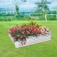 thumbnail image 3 of XiMeijiun Galvanized Raised Garden Bed with Cover, Outdoor Metal Planter Box 2 Roll-Up Windows Mini Greenhouse for Growing Flowers Fruits Vegetables and Herbs,, 3 of 9