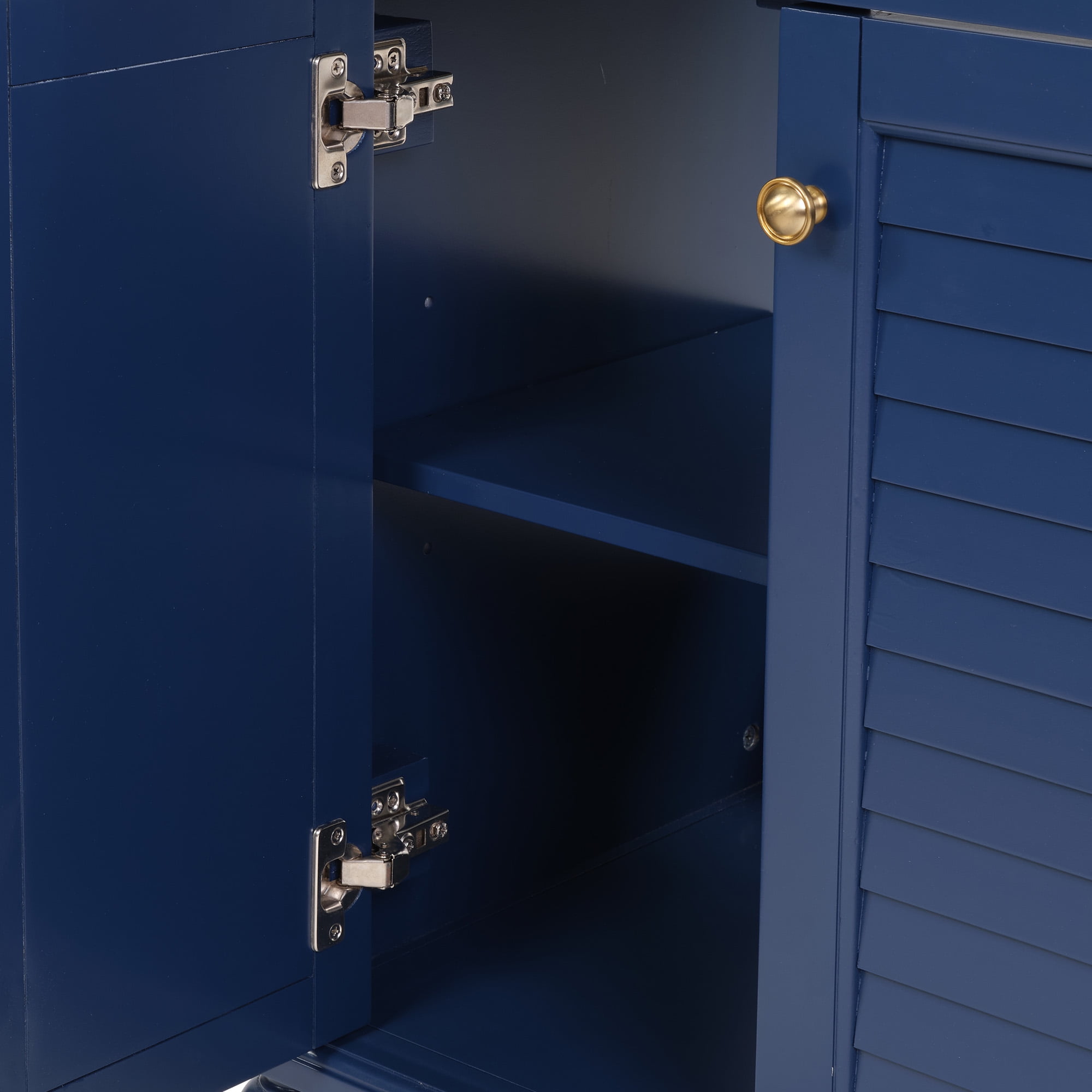 Bathroom Vanity, Vanity with Sink, Storage Vanity 36 Inch with Integrated Ceramic Sink Soft Close Drawers Multi Tier Storage Solid Wood Frame for Bathroom, Blue