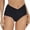 Black, variant on Women Swim Shorts Swim Bottoms For High Waisted Solid Color Triangle Bikini Bottom For Comfortable Swimwear Beach