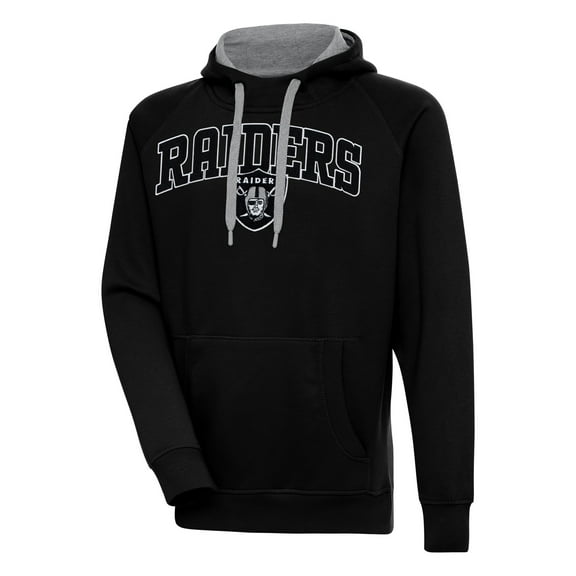 Men's Antigua Black Las Vegas Raiders Victory Pullover Hoodie
