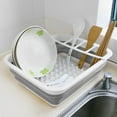 thumbnail image 5 of Xiyztok Dish Drying Rack Collapsible Space Saving Dinnerware Drainer Organizer Foldable Tableware Storage Rack, 5 of 8