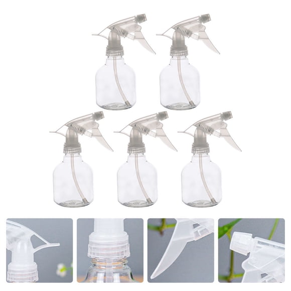 OUNONA 5Pcs Pump Spray Bottle for House Cleaning with Transparent Plastic Material