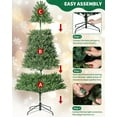 thumbnail image 6 of Senfot 7.5FT Pre-Lit Christmas Tree with 600 LED Lights, PE & PVC Hinged Xmas Tree with Metal Stand, Easy Assembly, Perfect Holiday Decoration for Home, Office, Porch, 6 of 7