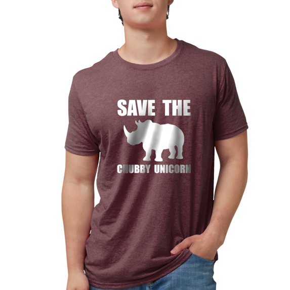 CafePress - Chubby Unicorn Rhino - Mens Tri-blend T-Shirt