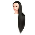 thumbnail image 4 of yotijay Hair Training Head Manikin Doll Head Synthetic Fiber Hair Mannequin Manikin Head Black with Makeup, 4 of 9