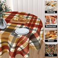 thumbnail image 4 of Fall Tablecloth Round 60 Inch Autumn Thanksgiving Table Cloths Round Fall Autumn Buffalo Plaids Table Cloth Rustic Farmhouse Tablecloth for Holiday Kitchen Dining Room Party Picnic Indoor Outdoor, 4 of 6