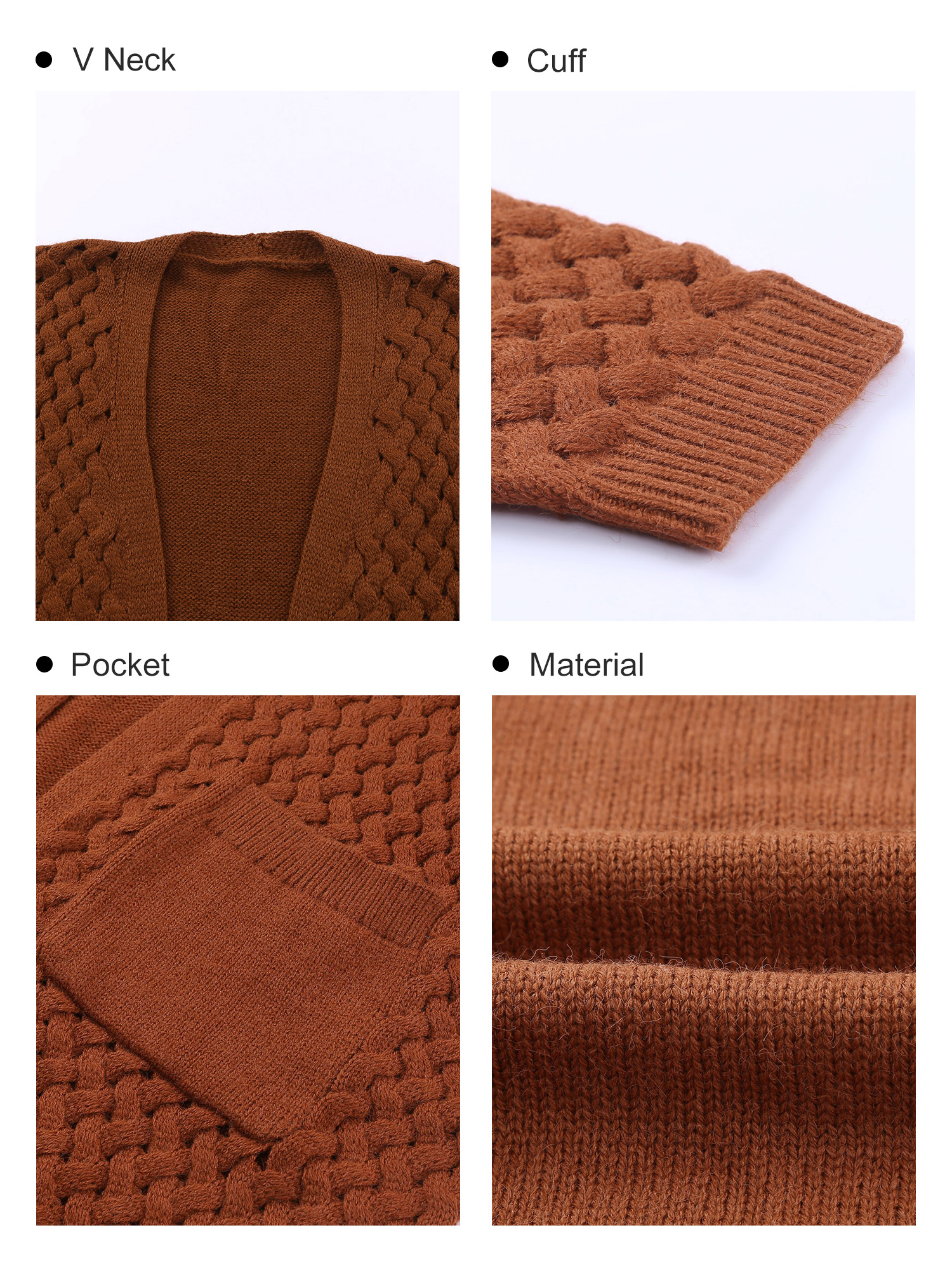SHEWIN Women's Oversized Cardigan with Pockets, Long Sleeve photo 2
