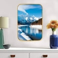 thumbnail image 6 of 12x8 In Framed Snow Mountain and Lake Wall Art Decor with Black Frame and Decorative Nature Wilderness Pictures Print for Study,Crystal Porcelain Painting Wall Decor, 6 of 8