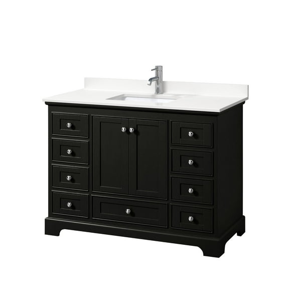 Wyndham Collection Wcs202048s-Qtz-Unsmxx Deborah 48" Free Standing Single Basin Vanity Set