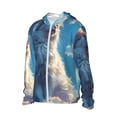 thumbnail image 2 of Fotbe Clear Sky Blue Cat Men's Women's UPF 50+ Sun Protection Jacket Hooded Cooling Shirt with Pockets Hiking Outdoor Performance-X-Large, 2 of 8