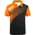thumbnail image 1 of Adult Polo Tees for Men Short Sleeve Button Polo Tees Basic Orange Casual Polos for Man, 1 of 2
