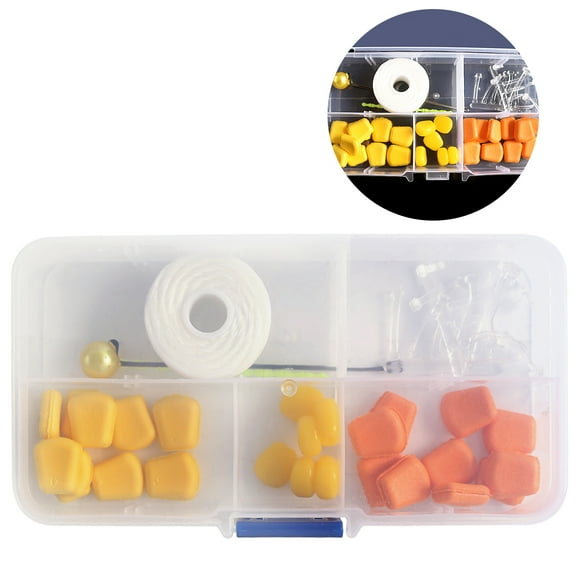 49 Pcs Baits Perles de Pêche Souples Leurres de Pêche avec Boîte à Accessoires Outil d'Accessoires de Pêche