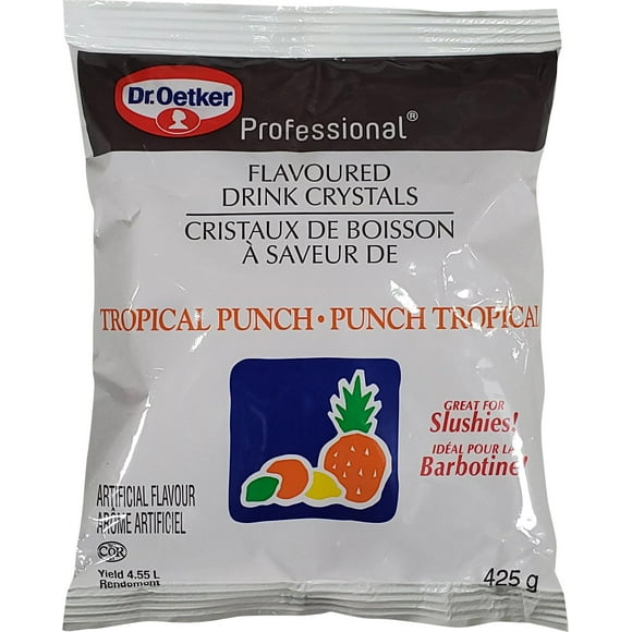 Dr. Oetker Tropical Punch Flavour Crystals - Pack of 12 - 425g Each - Vibrant, Fruity Taste for Drinks and Desserts (12ct)