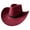 Burgundy, variant on iiniim Felt Cowboy Hat American Western Wide Brim Sun Hat Outdoor Riding Drawstring Hat Champagne One Size