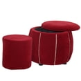 thumbnail image 2 of 17.5" Tall Storage Ottoman with 1 Seating, Red Pumpkin, 2 of 2