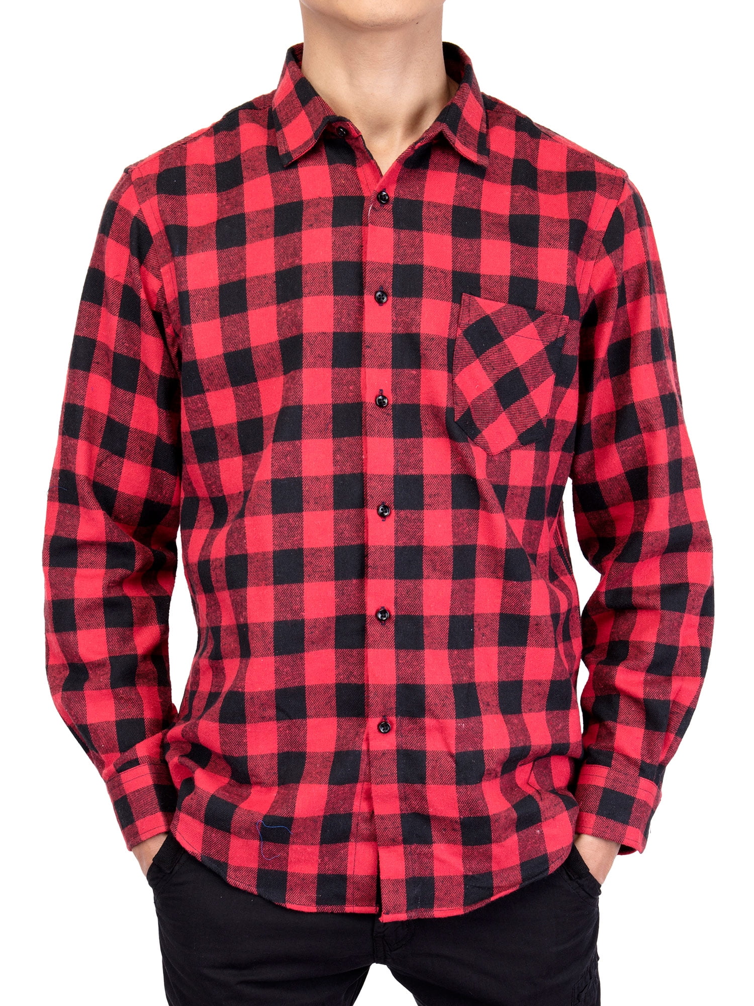 sayfut-mens-long-sleeve-plaid-shirt-flannel-plaid-shirt-button-down