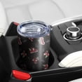 thumbnail image 5 of 20oz Tumblers Black Christmas Car and Santa Pattern Stainless Steel Vacuum Insulated Double Wall Travel Tumbler Cups Mug with Lid and Straw,Cleaning Brush for Cold & Hot Drinks, 5 of 6