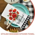 thumbnail image 3 of JOOCAR Kitchen Towels, Black and White Checkered Red Flower Vase Welcome 16x27.5 Inches Kitchen Towels for Kitchen Decor Housewarming Gift Towels Set of 2, 3 of 5