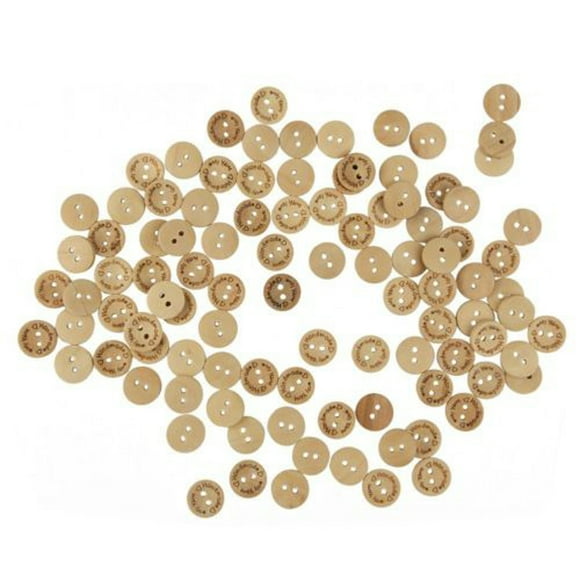 EGNMCR Room Decor Home Decor 100pcs Wood 2 Holes Wooden Buttons Sewing Scrapbooking DIY Buttons