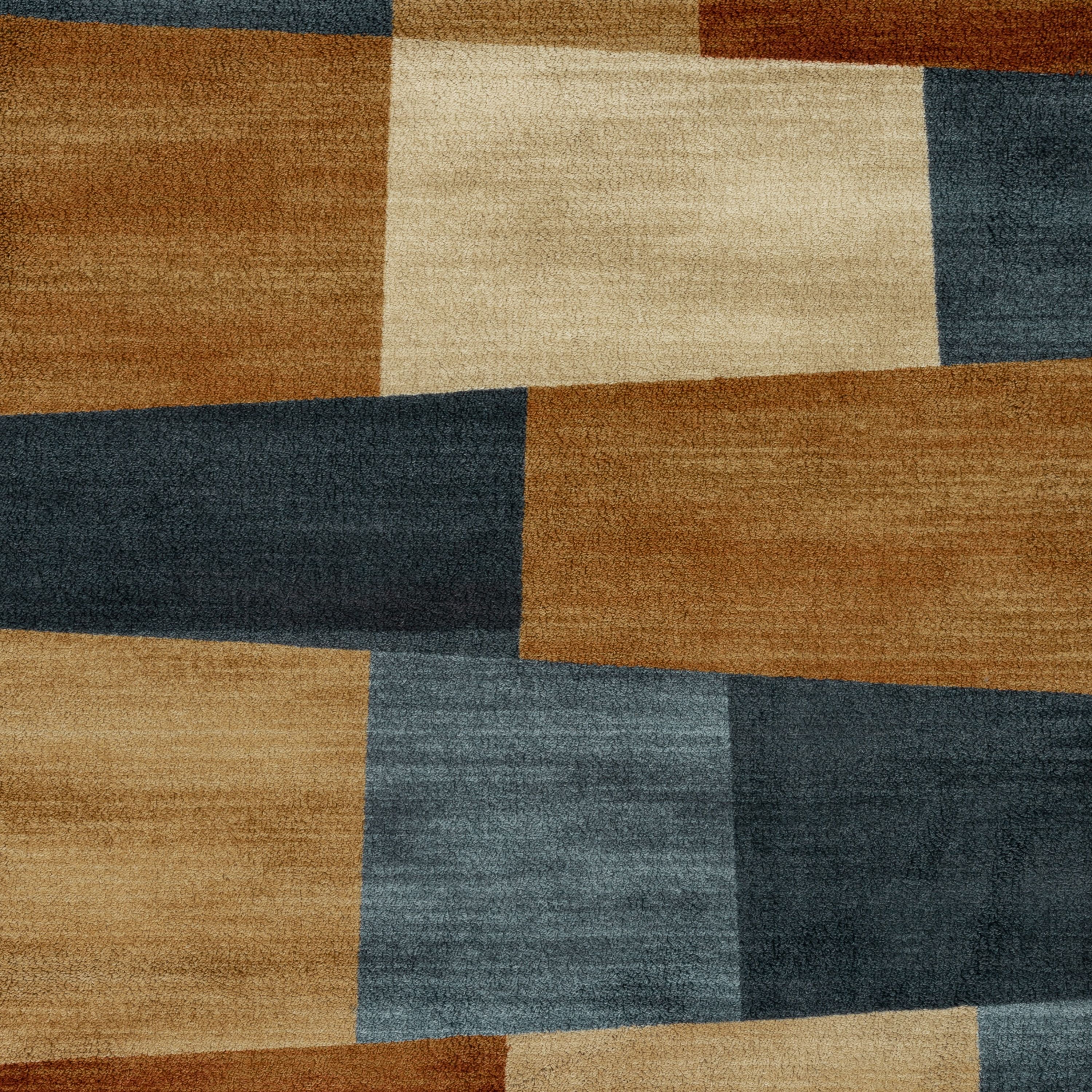 Mainstays Geometric Warm Blocks Multicolor Indoor Area Rug, 7' x 10'