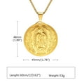 thumbnail image 3 of Mens Necklaces Virgin Mary Maria Miraculous Medal Golden Silver  color 14K Yellow Gold  Jewelry, 3 of 10