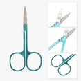 thumbnail image 3 of Unique Bargains 1 Pc Women 2.0A Scissors Eyebrow Trimmer Scissors For Beauty Parlor Stainless Steel Blue, 3 of 3