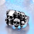 thumbnail image 4 of YAZI Home Genuine Stainless Steel Ring Jewelry for Men Fashion Punk Biker Skull Rings, 4 of 14