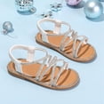 thumbnail image 6 of newwalpole Girls' Toddler Butterfly Sandals Comfy Hook-and-Loop Summer Shoes for Kids Silver for Size 12, 6 of 7
