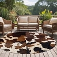 thumbnail image 5 of Cowhide 7ft Round Rug for Living Room Conversation Area, Cow Skin Texture Washable Non Slip Large Circle Area Rug, 5 of 9
