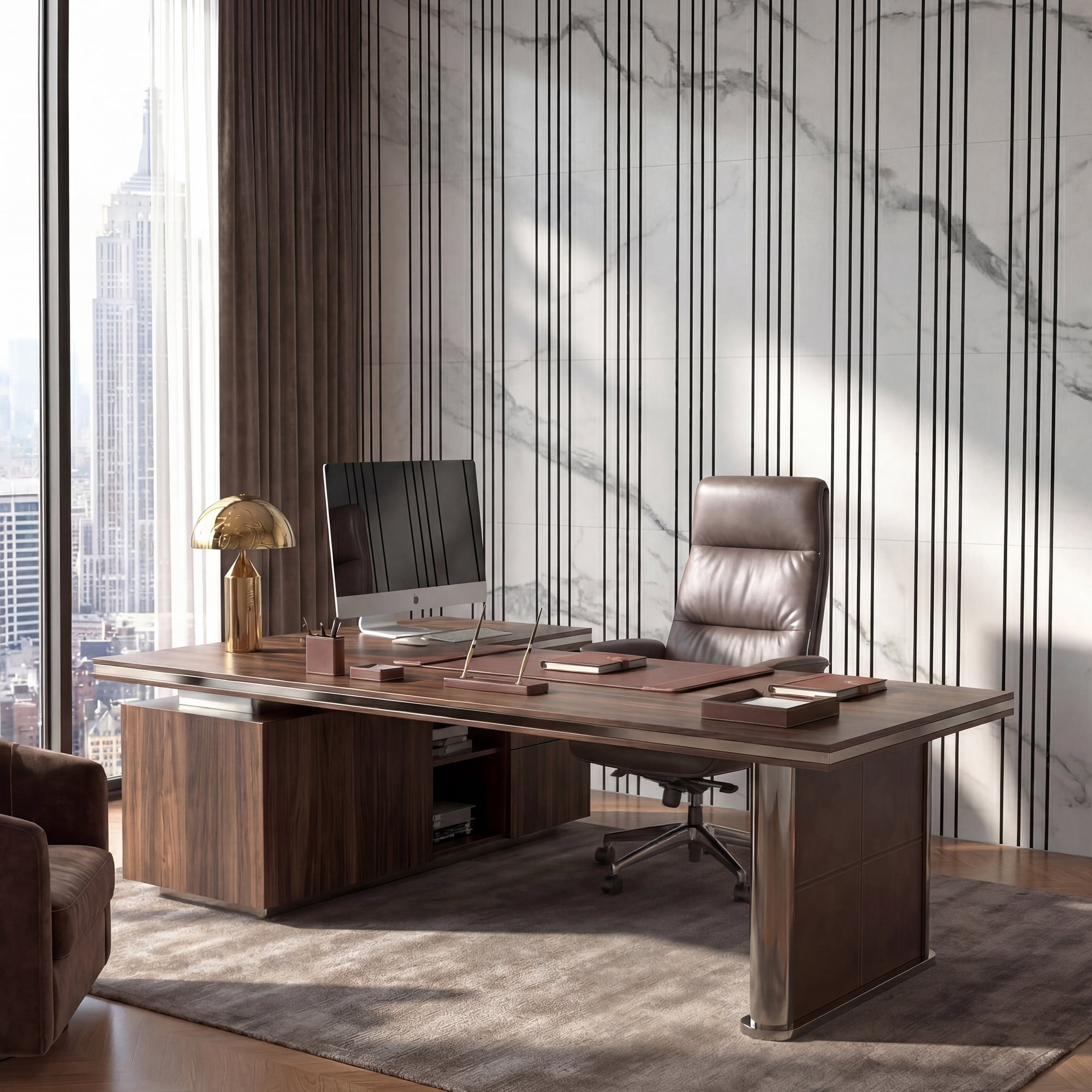 Fahomiss Modern Striped Acoustic Wood Slat Tiles 8-Pack 24"x24", 3D Soundproof Wall Panel, Marble