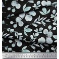 thumbnail image 3 of Soimoi Black Silk Fabric Flower Leaves Fabric Prints By Yard 42 Inch Wide, 3 of 3