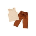 thumbnail image 2 of Qiylii Little Girls Outfit, Sleeveless Round Collar Vest,High Waist Ninth Pants, 2 of 6