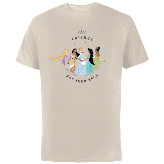 Disney Princess Friends Got Your Back - Short Sleeve Cotton T-Shirt for Adults - Customized-Natural