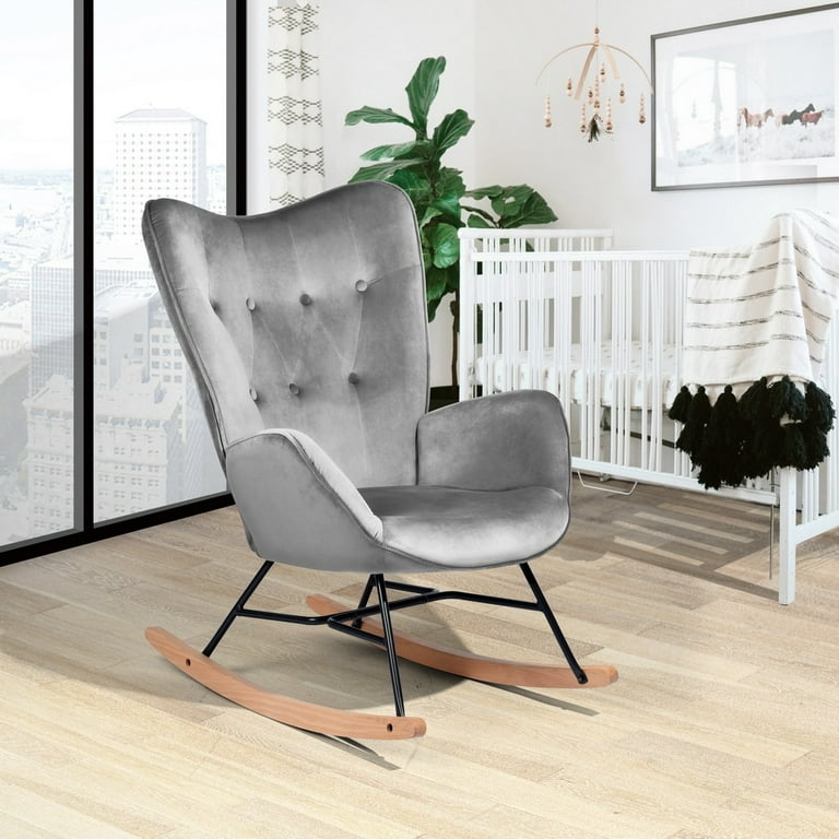 Homycasa Tufted Rocking Chair with Metal Base - Walmart.com